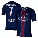 Günstige Paris Saint-Germain Kvaratskhelia 7 Herrentrikot Heim 2025/26 Kurzarm