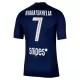 Günstige Paris Saint-Germain Kvaratskhelia 7 Herrentrikot Heim 2025/26 Kurzarm