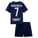Günstige Paris Saint-Germain Kvaratskhelia 7 Kindertrikot Heim 2025/26 Kurzarm