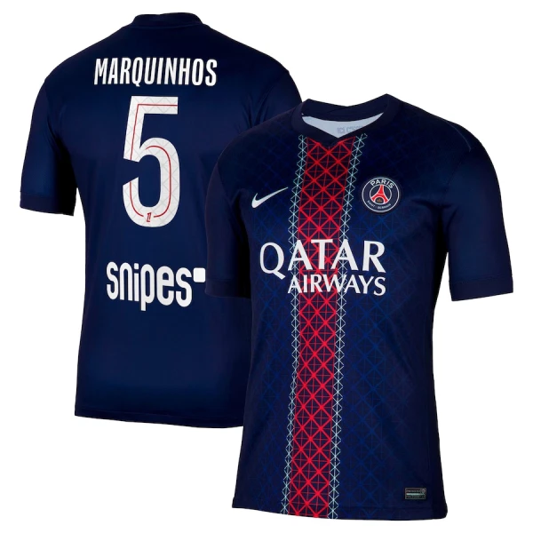 Günstige Paris Saint-Germain Marquinhos 5 Herrentrikot Heim 2025/26 Kurzarm Günstige Paris Saint-Germain Marquinhos 5 Herrentrikot Heim 2025/26 Kurzarm