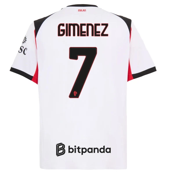 Günstige AC Mailand Gimenez 7 Herrentrikot Auswärts 2025/26 Kurzarm Günstige AC Mailand Gimenez 7 Herrentrikot Auswärts 2025/26 Kurzarm