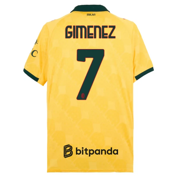 Günstige AC Mailand Gimenez 7 Herrentrikot Ausweich 2025/26 Kurzarm Günstige AC Mailand Gimenez 7 Herrentrikot Ausweich 2025/26 Kurzarm