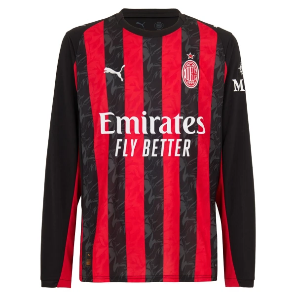 Günstige AC Mailand Herrentrikot Heim 2025/26 Langarm