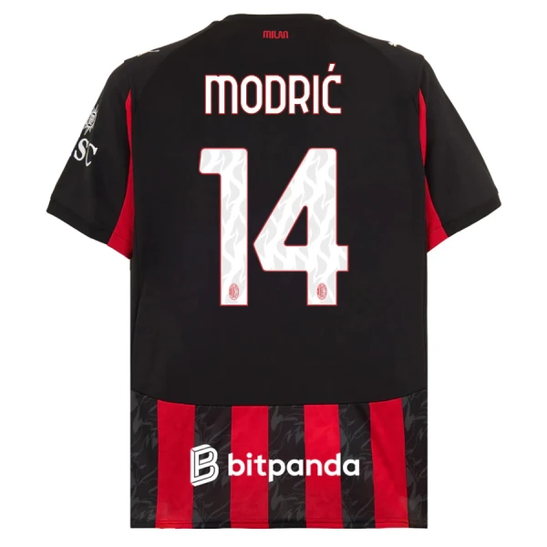 Günstige AC Mailand Modrić 14 Herrentrikot Heim 2025/26 Kurzarm Günstige AC Mailand Modrić 14 Herrentrikot Heim 2025/26 Kurzarm