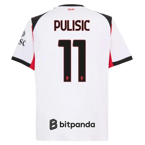 Günstige AC Mailand Pulisic 11 Herrentrikot Auswärts 2025/26 Kurzarm Günstige AC Mailand Pulisic 11 Herrentrikot Auswärts 2025/26 Kurzarm