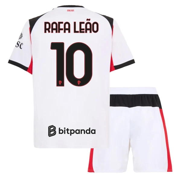 Günstige AC Mailand Rafael Leao 10 Kindertrikot Auswärts 2025/26 Kurzarm Günstige AC Mailand Rafael Leao 10 Kindertrikot Auswärts 2025/26 Kurzarm