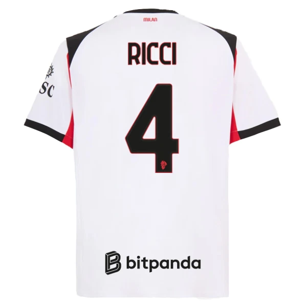 Günstige AC Mailand Ricci 4 Herrentrikot Auswärts 2025/26 Kurzarm Günstige AC Mailand Ricci 4 Herrentrikot Auswärts 2025/26 Kurzarm