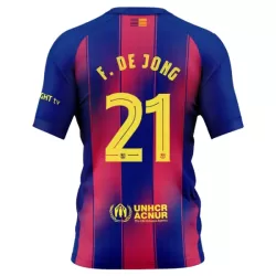 Günstige FC Barcelona Frenkie de Jong 21 Herrentrikot Heim 2025/26 Kurzarm Günstige FC Barcelona Frenkie de Jong 21 Herrentrikot Heim 2025/26 Kurzarm
