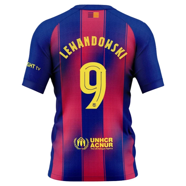 Günstige FC Barcelona Lewandowski 9 Kindertrikot Heim 2025/26 Kurzarm