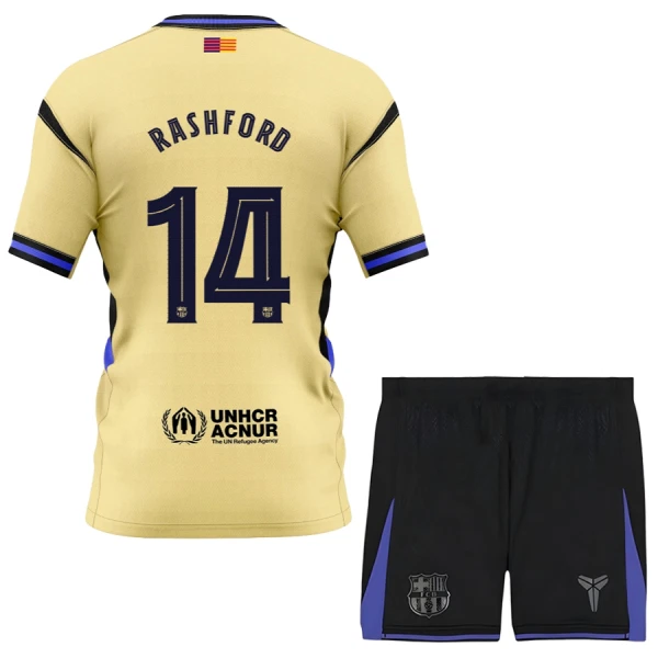 Günstige FC Barcelona x Kobe Bryant Rashford 14 Kindertrikot Auswärts 2025/26 Kurzarm