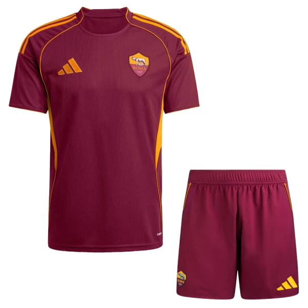 Günstige AS Rom Kindertrikot Heim 2025/26 Kurzarm Günstige AS Rom Kindertrikot Heim 2025/26 Kurzarm