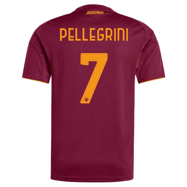 Günstige AS Rom Pellegrini 7 Herrentrikot Heim 2025/26 Kurzarm Günstige AS Rom Pellegrini 7 Herrentrikot Heim 2025/26 Kurzarm