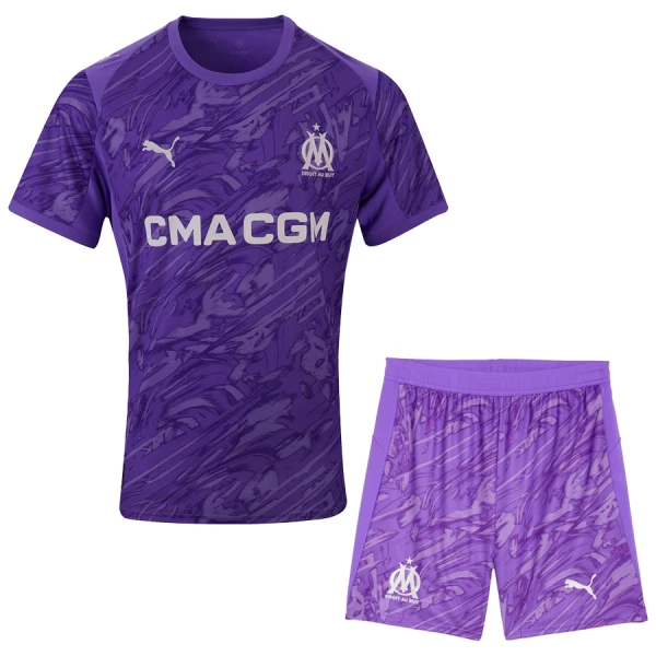 Günstige Olympique Marseille Torwart Kindertrikot 2025/26 Kurzarm Lila Günstige Olympique Marseille Torwart Kindertrikot 2025/26 Kurzarm Lila