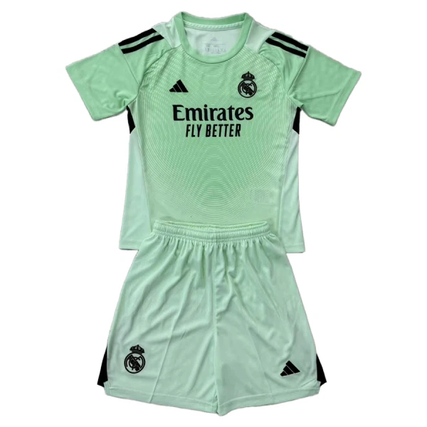 Günstige Real Madrid Torwart Kindertrikot 2025/26 Kurzarm Grüne