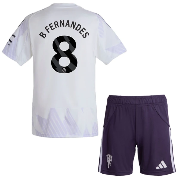 Günstige Manchester United Bruno Fernandes 8 Kindertrikot Auswärts 2025/26 Kurzarm Günstige Manchester United Bruno Fernandes 8 Kindertrikot Auswärts 2025/26 Kurzarm