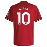 Günstige Manchester United Cunha 10 Herrentrikot Heim 2025/26 Kurzarm