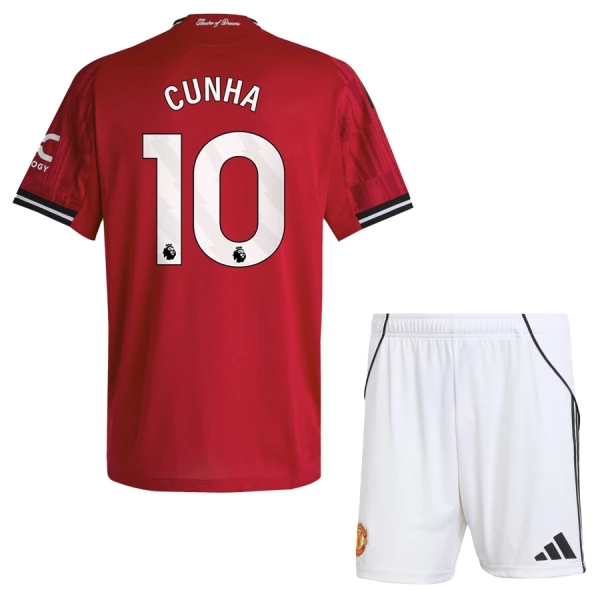 Günstige Manchester United Cunha 10 Kindertrikot Heim 2025/26 Kurzarm Günstige Manchester United Cunha 10 Kindertrikot Heim 2025/26 Kurzarm