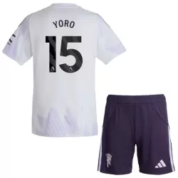 Günstige Manchester United Yoro 15 Kindertrikot Auswärts 2025/26 Kurzarm