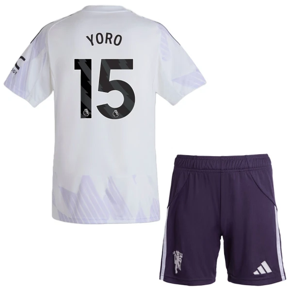 Günstige Manchester United Yoro 15 Kindertrikot Auswärts 2025/26 Kurzarm Günstige Manchester United Yoro 15 Kindertrikot Auswärts 2025/26 Kurzarm