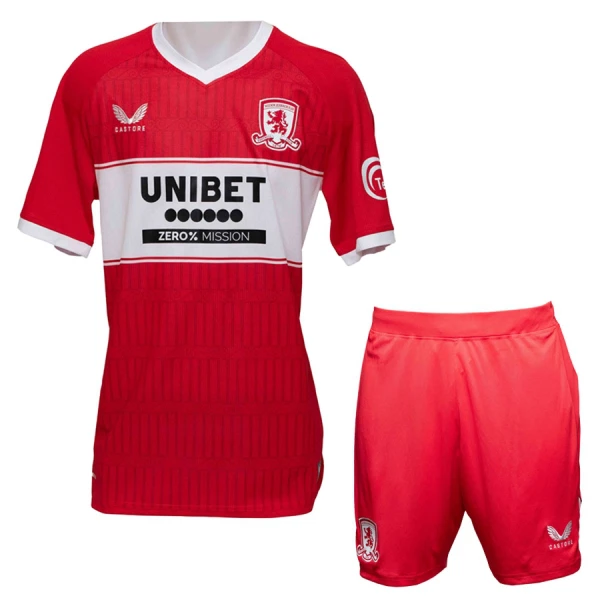 Günstige Middlesbrough Kindertrikot Heim 2025/26 Kurzarm Günstige Middlesbrough Kindertrikot Heim 2025/26 Kurzarm