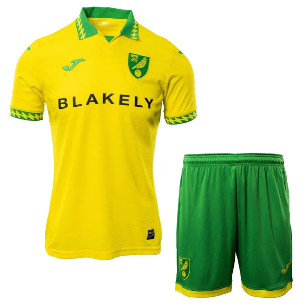 Günstige Norwich City Kindertrikot Heim 2025/26 Kurzarm Günstige Norwich City Kindertrikot Heim 2025/26 Kurzarm