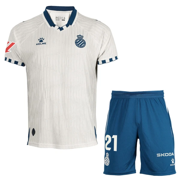 Günstige RCD Espanyol Kindertrikot Auswärts 2025/26 Kurzarm