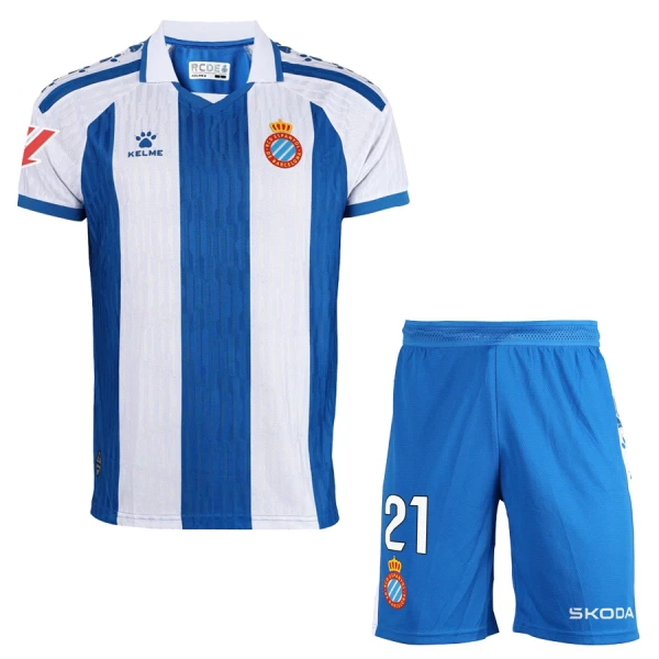 Günstige RCD Espanyol Kindertrikot Heim 2025/26 Kurzarm Günstige RCD Espanyol Kindertrikot Heim 2025/26 Kurzarm