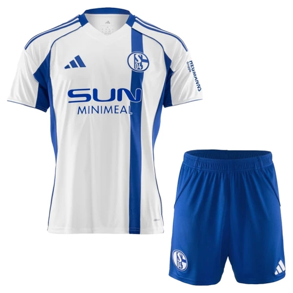 Günstige Schalke 04 Kindertrikot Auswärts 2025/26 Kurzarm Günstige Schalke 04 Kindertrikot Auswärts 2025/26 Kurzarm