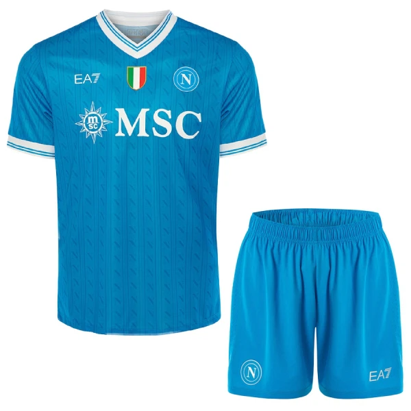 Günstige SSC Neapel Kindertrikot Heim 2025/26 Kurzarm Günstige SSC Neapel Kindertrikot Heim 2025/26 Kurzarm