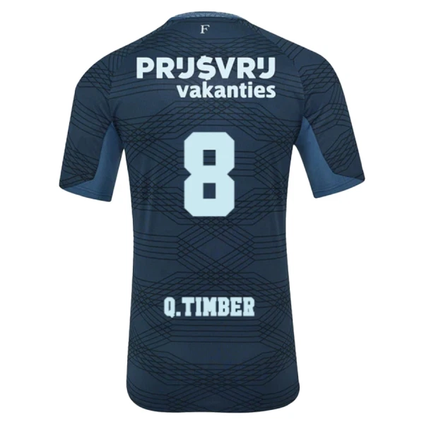 Günstige Feyenoord Q. Timber 8 Herrentrikot Auswärts 2025/26 Kurzarm Günstige Feyenoord Q. Timber 8 Herrentrikot Auswärts 2025/26 Kurzarm