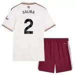 Günstige Arsenal Saliba 2 Kindertrikot Ausweich 2025/26 Kurzarm