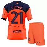 Günstige FC Barcelona Frenkie de Jong 21 Kindertrikot Ausweich 2025/26 Kurzarm