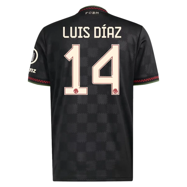 Günstige FC Bayern München Luis Diaz 14 Herrentrikot Ausweich 2025/26 Kurzarm Günstige FC Bayern München Luis Diaz 14 Herrentrikot Ausweich 2025/26 Kurzarm