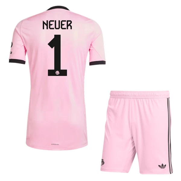 Günstige FC Bayern München Neuer 1 Torwart Kindertrikot 2025/26 Kurzarm Rosa Günstige FC Bayern München Neuer 1 Torwart Kindertrikot 2025/26 Kurzarm Rosa