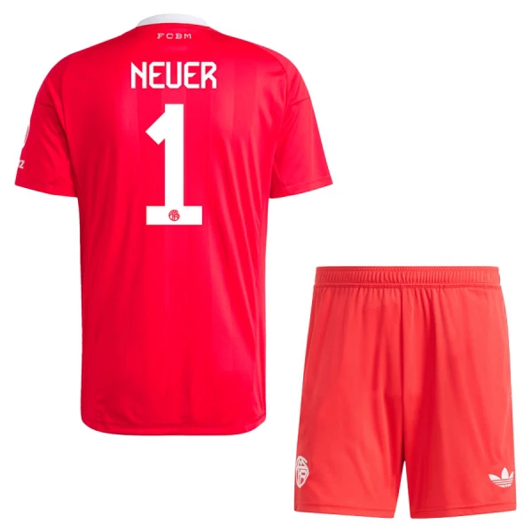 Günstige FC Bayern München Neuer 1 Torwart Kindertrikot 2025/26 Kurzarm Rote Günstige FC Bayern München Neuer 1 Torwart Kindertrikot 2025/26 Kurzarm Rote