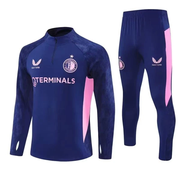 Feyenoord Trainingspullover 2025/26 Viertelreißverschluss Blaue Feyenoord Trainingspullover 2025/26 Viertelreißverschluss Blaue