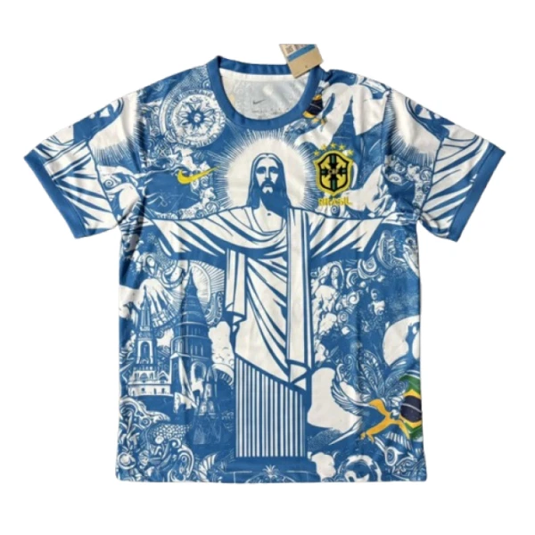 Günstige Brasilien Herrentrikot 2025 Kurzarm Blaue - Speziell Günstige Brasilien Herrentrikot 2025 Kurzarm Blaue - Speziell