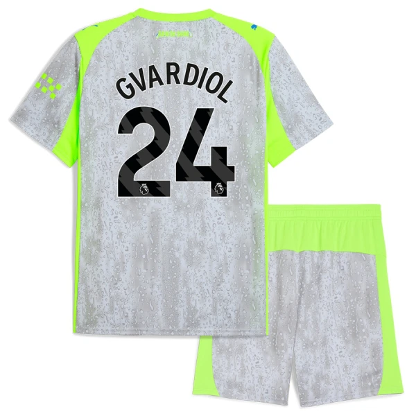 Günstige Manchester City Gvardiol 24 Kindertrikot Ausweich 2025/26 Kurzarm Günstige Manchester City Gvardiol 24 Kindertrikot Ausweich 2025/26 Kurzarm