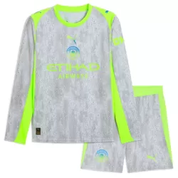 Günstige Manchester City Kindertrikot Ausweich 2025/26 Langarm Günstige Manchester City Kindertrikot Ausweich 2025/26 Langarm
