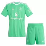 Günstige Manchester United Torwart Kindertrikot 2025/26 Kurzarm Grüne