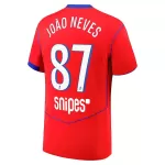 Günstige Paris Saint-Germain Joao Neves 87 Herrentrikot Ausweich 2025/26 Kurzarm
