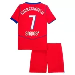 Günstige Paris Saint-Germain Kvaratskhelia 7 Kindertrikot Ausweich 2025/26 Kurzarm