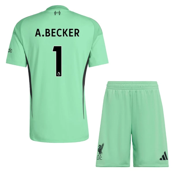 Günstige Liverpool A. Becker 1 Torwart Kindertrikot 2025/26 Kurzarm Grüne Günstige Liverpool A. Becker 1 Torwart Kindertrikot 2025/26 Kurzarm Grüne