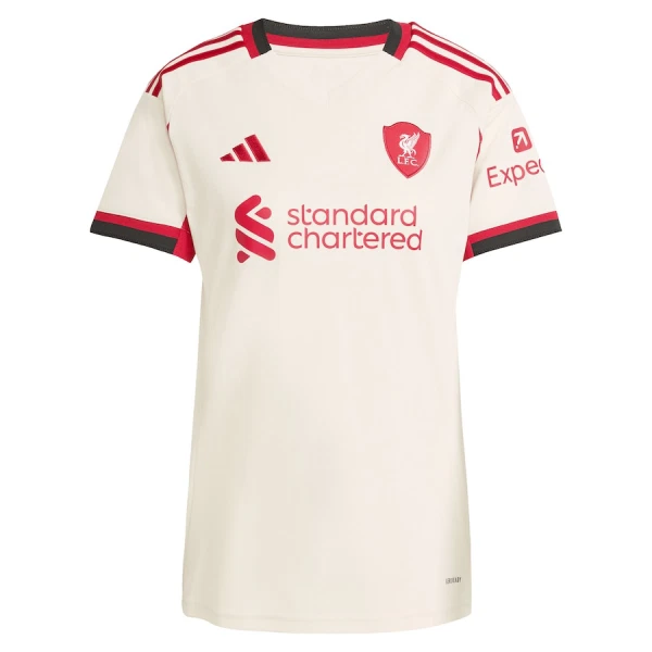 Günstige Liverpool Damentrikot Auswärts 2025/26 Kurzarm Günstige Liverpool Damentrikot Auswärts 2025/26 Kurzarm