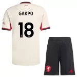 Günstige Liverpool Gakpo 18 Kindertrikot Auswärts 2025/26 Kurzarm