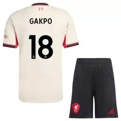 Günstige Liverpool Gakpo 18 Kindertrikot Auswärts 2025/26 Kurzarm Günstige Liverpool Gakpo 18 Kindertrikot Auswärts 2025/26 Kurzarm