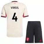 Günstige Liverpool Virgil 4 Kindertrikot Auswärts 2025/26 Kurzarm