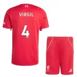 Günstige Liverpool Virgil 4 Kindertrikot Heim 2025/26 Kurzarm