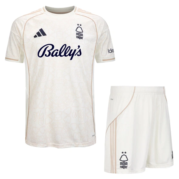 Günstige Nottingham Forest Kindertrikot Auswärts 2025/26 Kurzarm Günstige Nottingham Forest Kindertrikot Auswärts 2025/26 Kurzarm