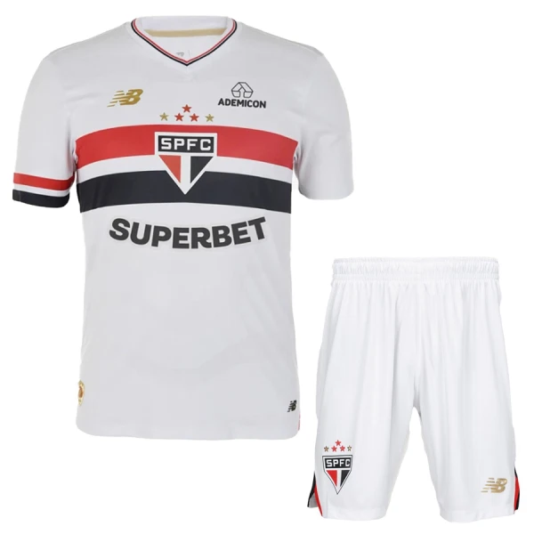 Günstige São Paulo Kindertrikot Heim 2025/26 Kurzarm Günstige São Paulo Kindertrikot Heim 2025/26 Kurzarm